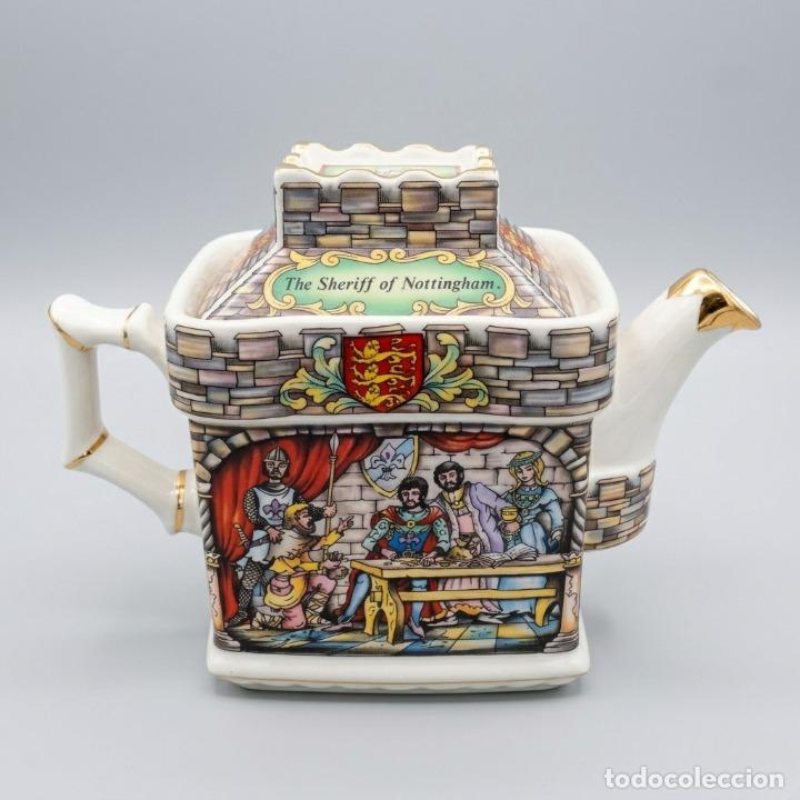 Vintage: Tetera Vintage James Sadler Robin Hood. Dise&ntilde;o ingl&eacute;s, serie folclore