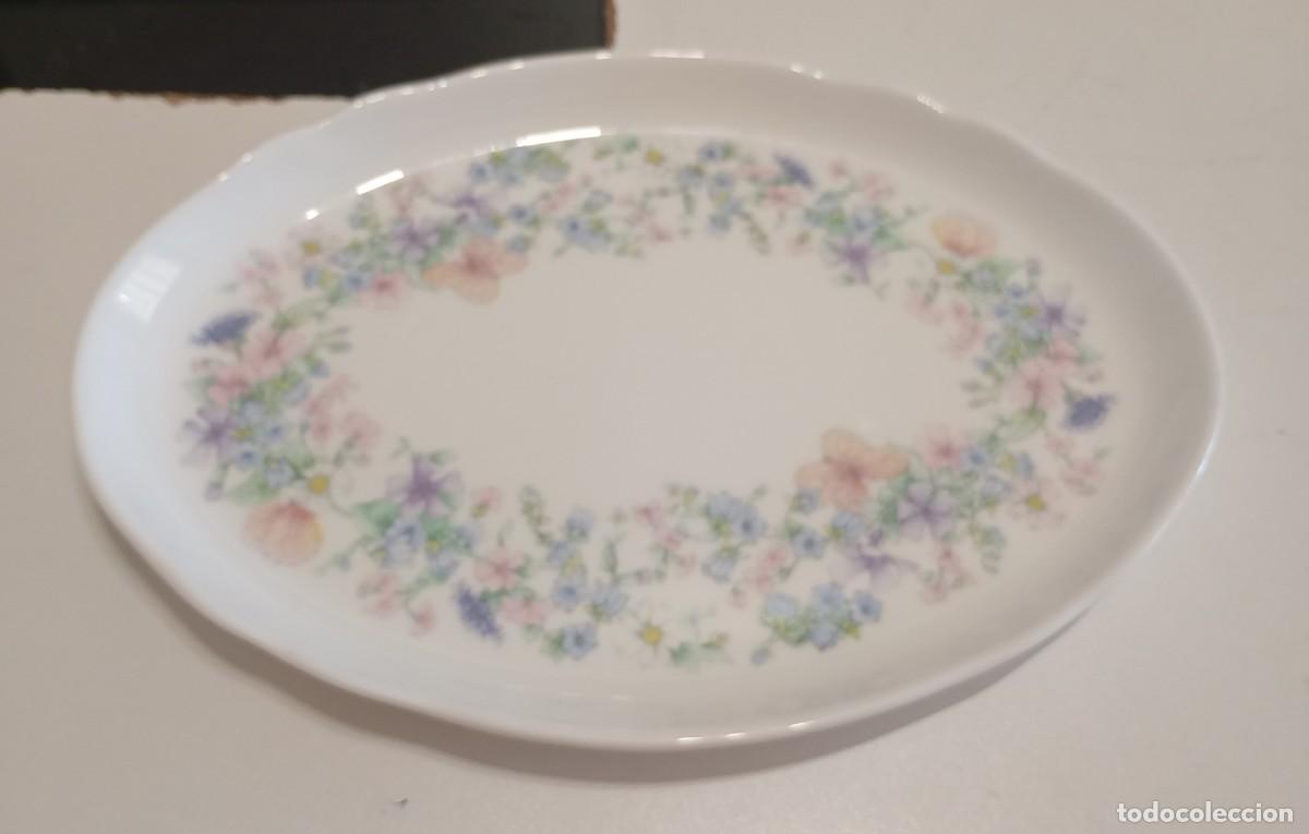 Vintage: BONITO PLATO OVALADO PARA SERVIR DE PORCELANA FINA, WEDGWOOD, PATR&Oacute;N ANGEL, VINTAGE DE LOS A&Ntilde;OS 80