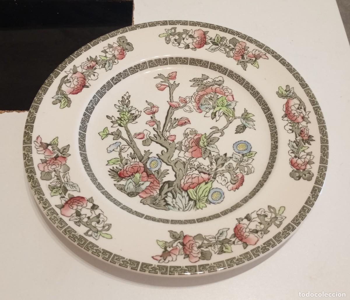 Vintage: HERMOSO PLATO DE PORCELANA DE LA MARCA JOHNSON BROS,PATR&Oacute;N INDIAN TREE,VINTAGE DE LOS A&Ntilde;OS 80