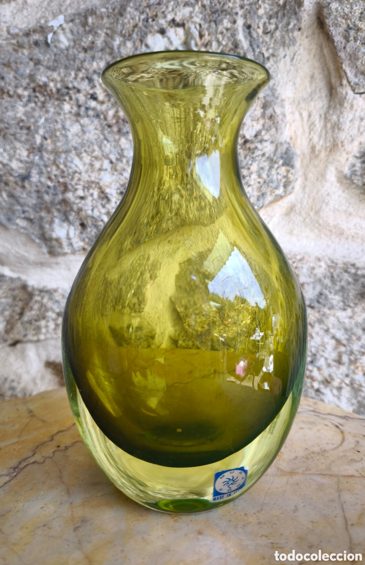 Vintage: Jarr&oacute;n Murano vintage Verde Oliva