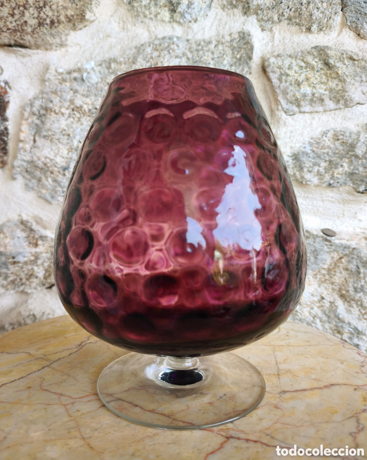 Vintage: Copa o jarr&oacute;n cristal morado Murano empoli