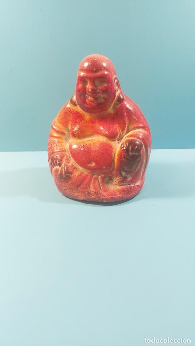 Vintage: Buda de cer&aacute;mica esmaltada, hucha. - Foto 2