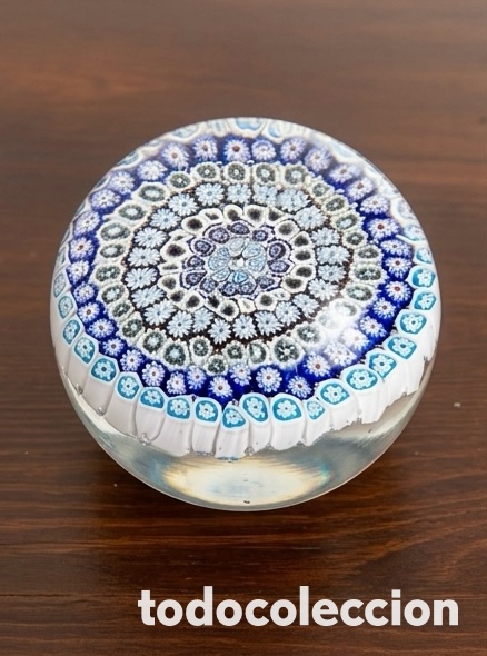 Vintage: Antiguo Pisapapeles Cristal de Murano Formato Magnum - T&eacute;cnica Millefiori - 650 Gramos