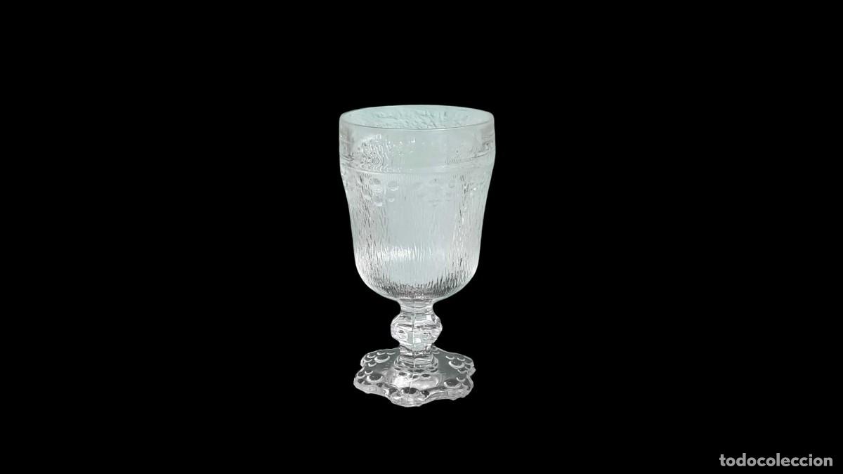 Vintage: Copa Italiana de Cristal con Grabado en Vidrio