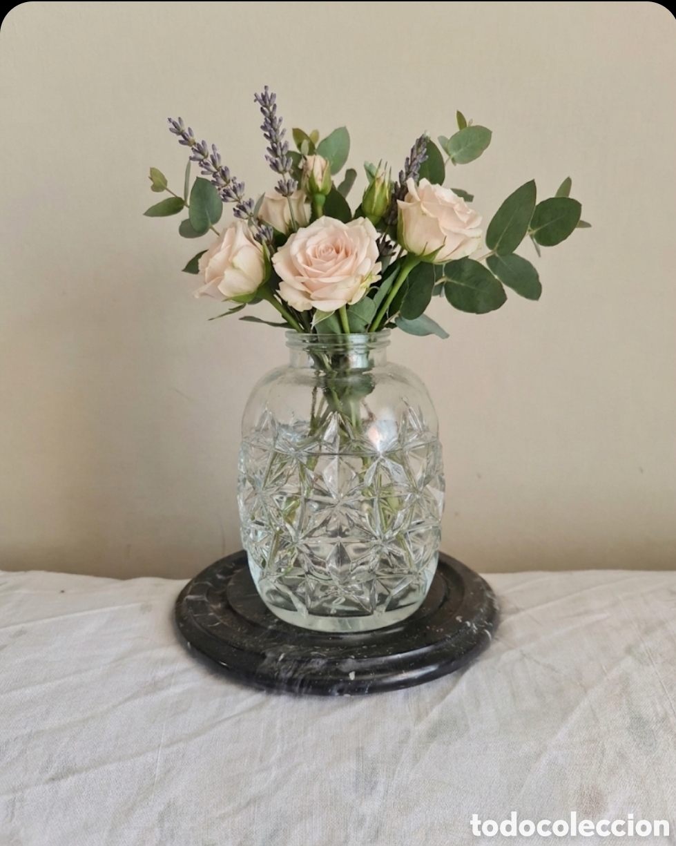 Vintage: Antiguo Frasco Vidrio Labrado Jarr&oacute;n estilo Pi&ntilde;a
