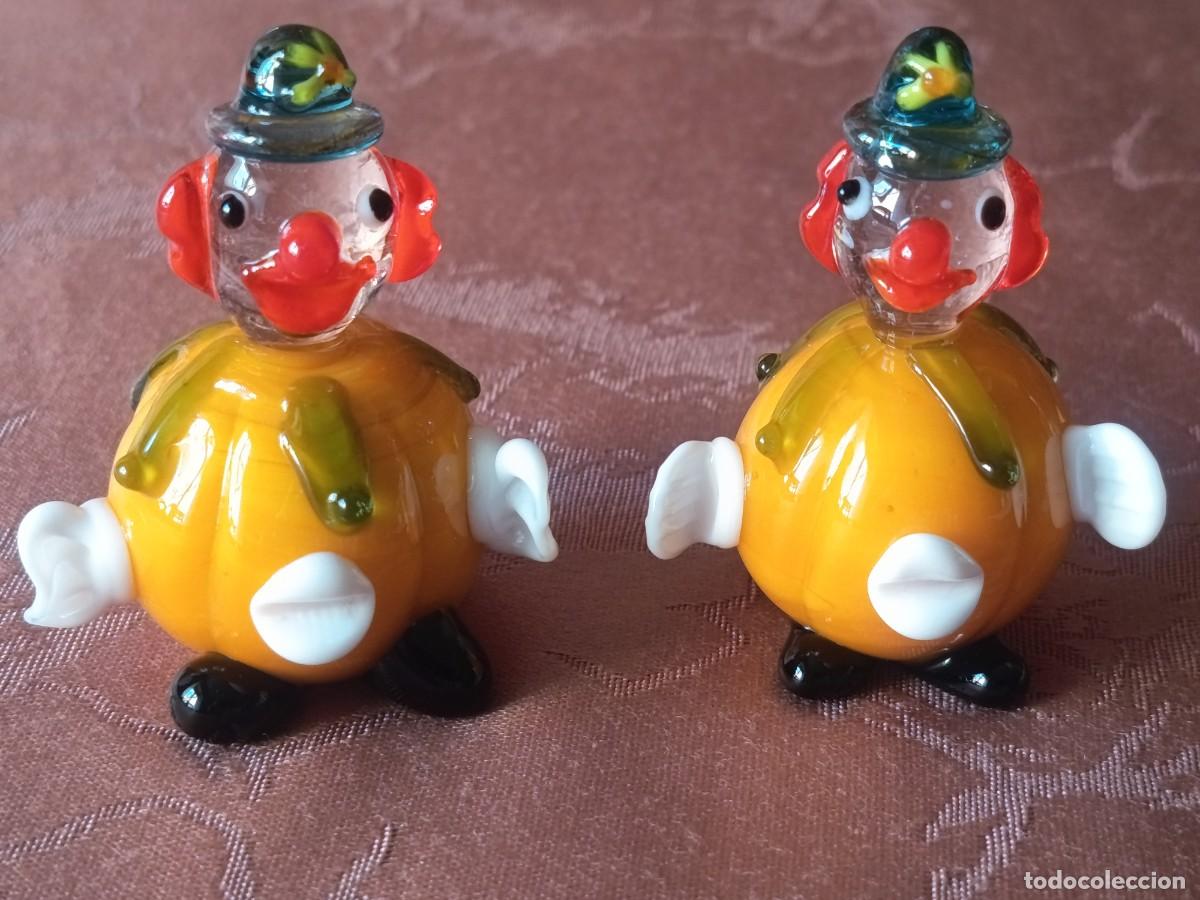 Vintage: PAREJA DE PAYASITOS DE CRISTAL DE MURANO. VINTAGE