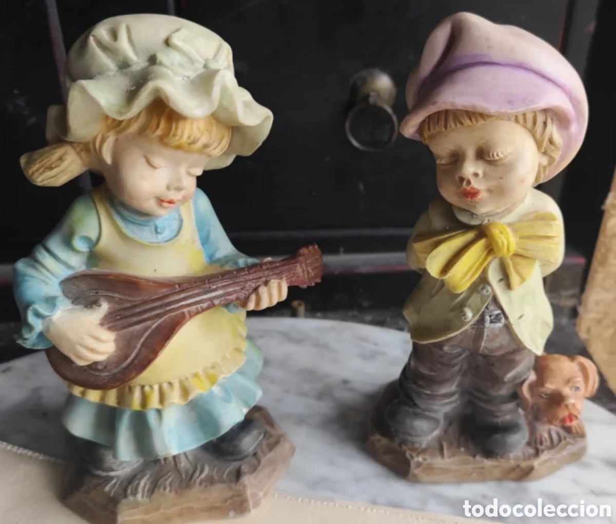 Vintage: Figuras vintage de porcelana, Pareja de ni&ntilde;os