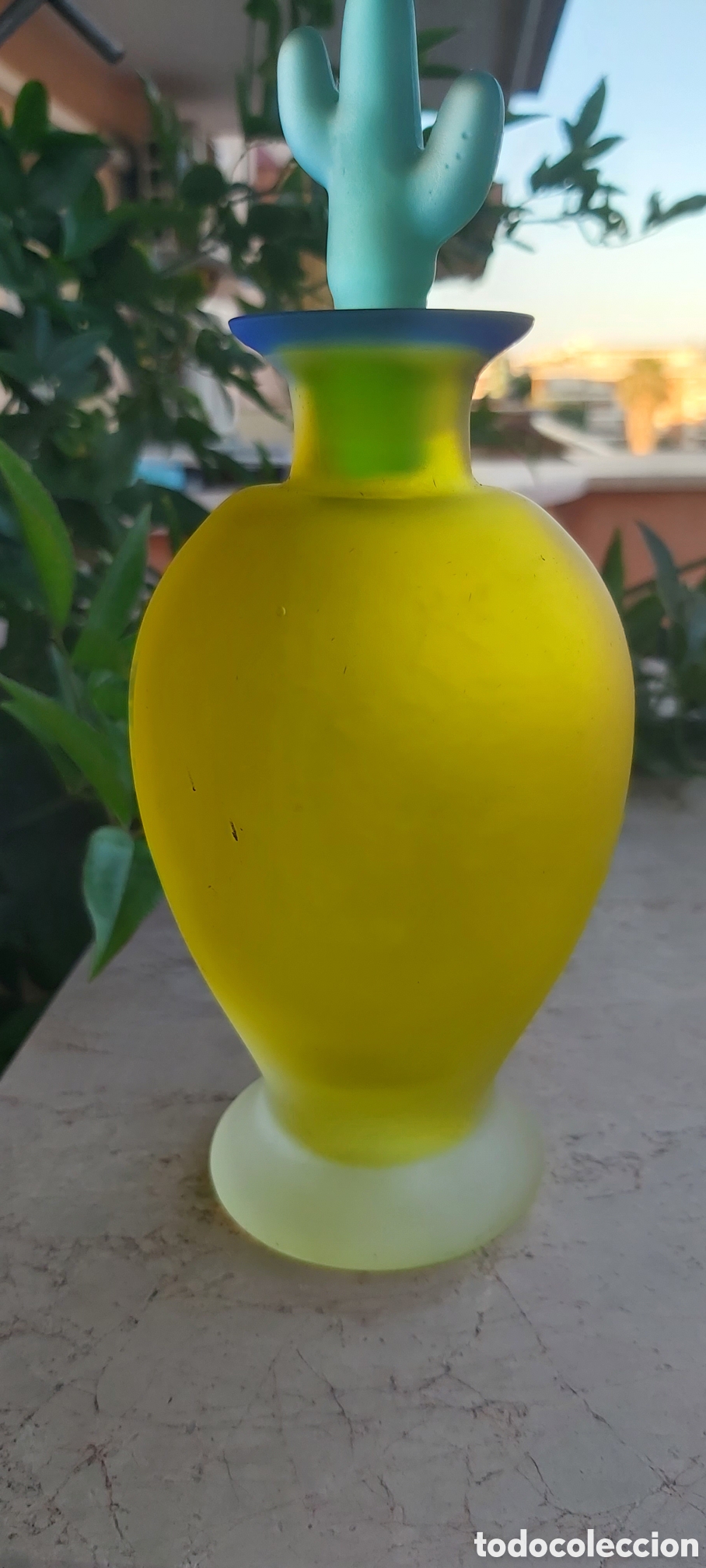 Vintage: Frasco Vintage Cactus Vidrio MCM Empoli Satinado