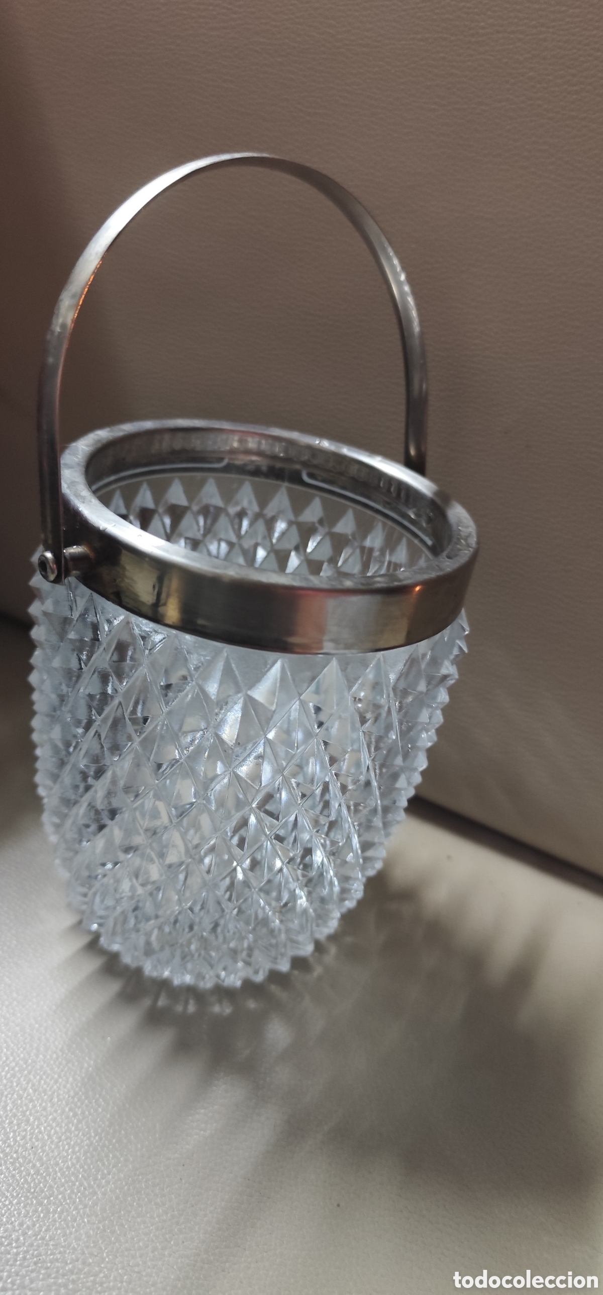 Vintage: Cubitera vintage de cristal tallado