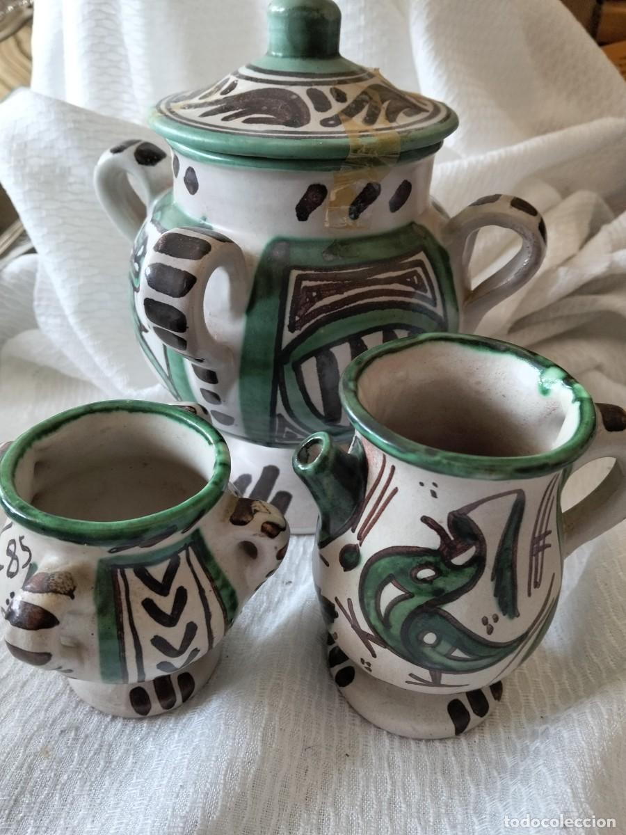 Vintage: CONJUNTO 3 PIEZAS CERAMICA PUNTER TERUEL