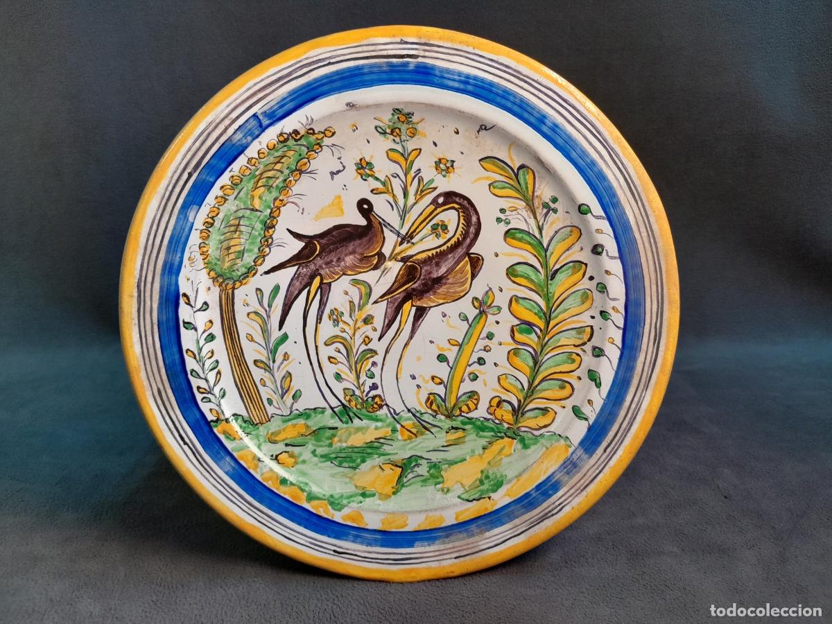 Vintage: PLATO DECORATIVO DE CER&Aacute;MICA VIDRIADA.PINTADA A MANO.CAL VICARI.ESPA&Ntilde;A.SIGLO XX