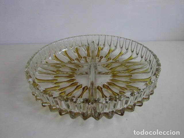 Vintage: PRECIOSO PLATO BANDEJA DE SERVISIO DE VIDRIO CRISTAL WALTHER GLAS ALEMAN VINTAGE A&Ntilde;OS 60-70 l 22 CM