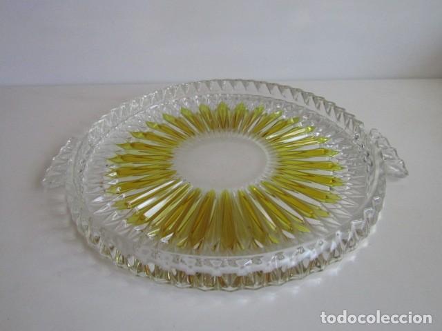 Vintage: PRECIOSO GRAN PLATO DE POSTRE TARTA DE VIDRIO CRISTAL WALTHER GLAS ALEMAN VINTAGE A&Ntilde;OS 60-70 l 31 CM