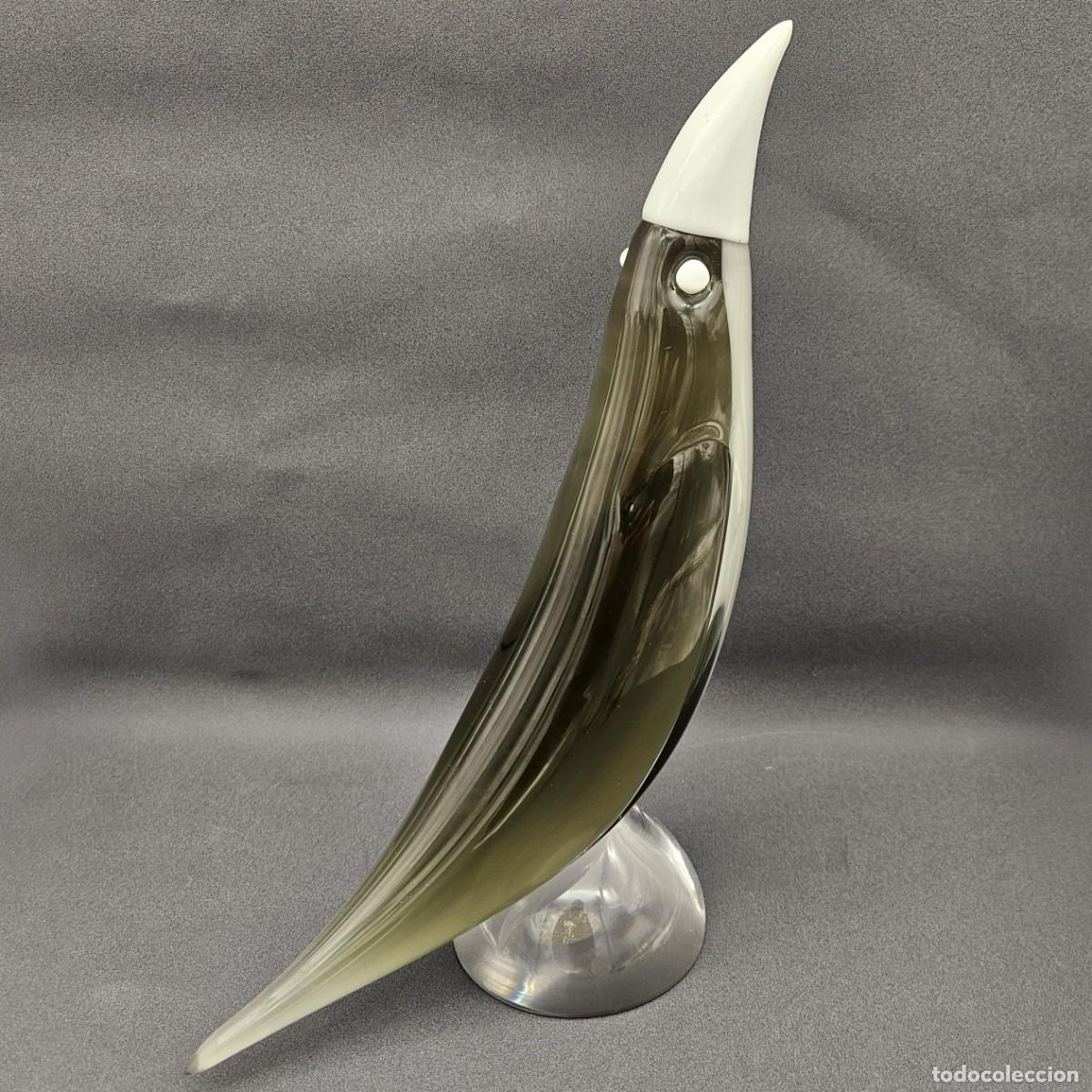 Vintage: Escultura de p&aacute;jaro de cristal de Murano de Livio Seguso. 1960 - 1970