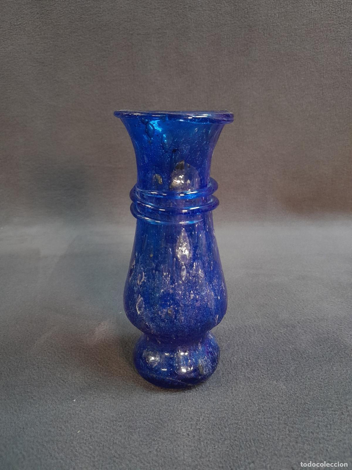 Vintage: FLORERO PEQUE&Ntilde;O DE CRISTAL.SOPLADO CON BURBUJAS T&Eacute;CNICA BULICANTE.MEDIADOS SIGLO XX