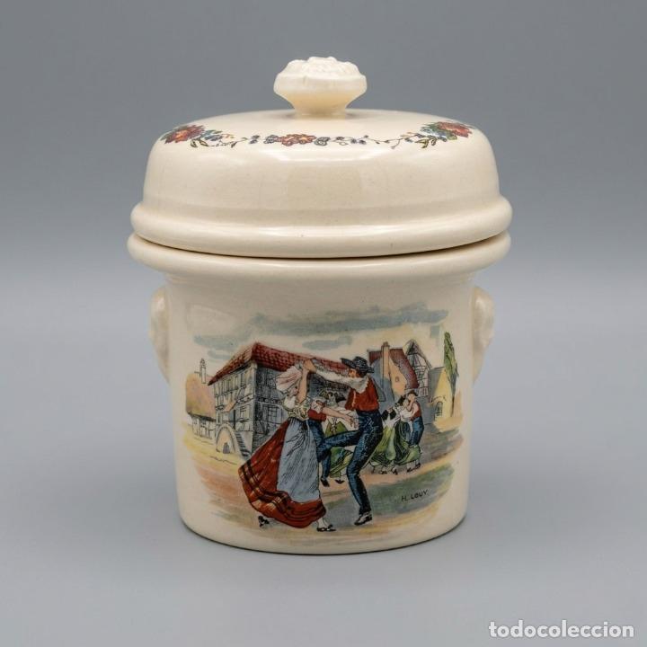 Vintage: Terrina Sarreguemines modelo Obernai H. Loux, loza vintage, serie Simplex, Francia