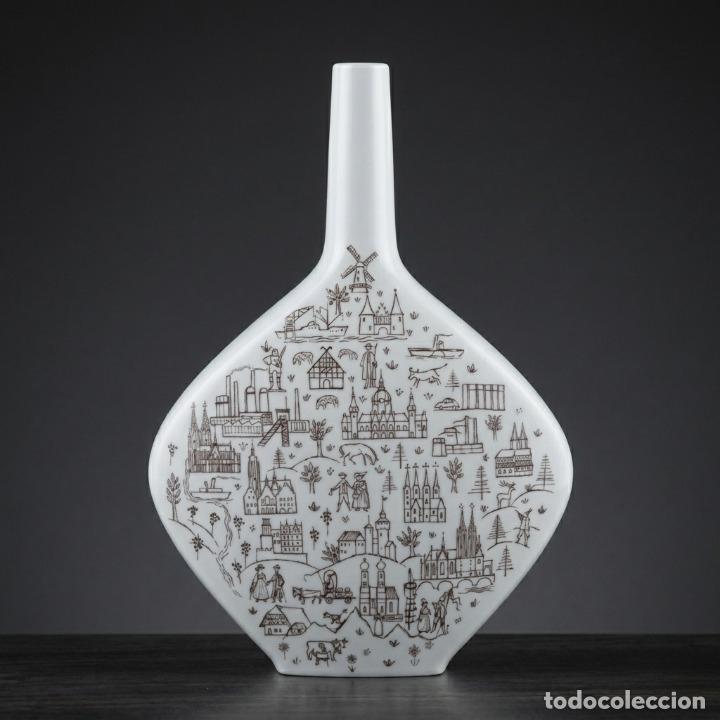 Vintage: Botella Porcelana Vintage Anton Riemerschmid M&uacute;nich a&ntilde;os 60