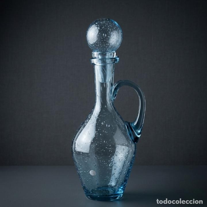 Vintage: Jarra o frasco (carafe) de cristal azul de Biot