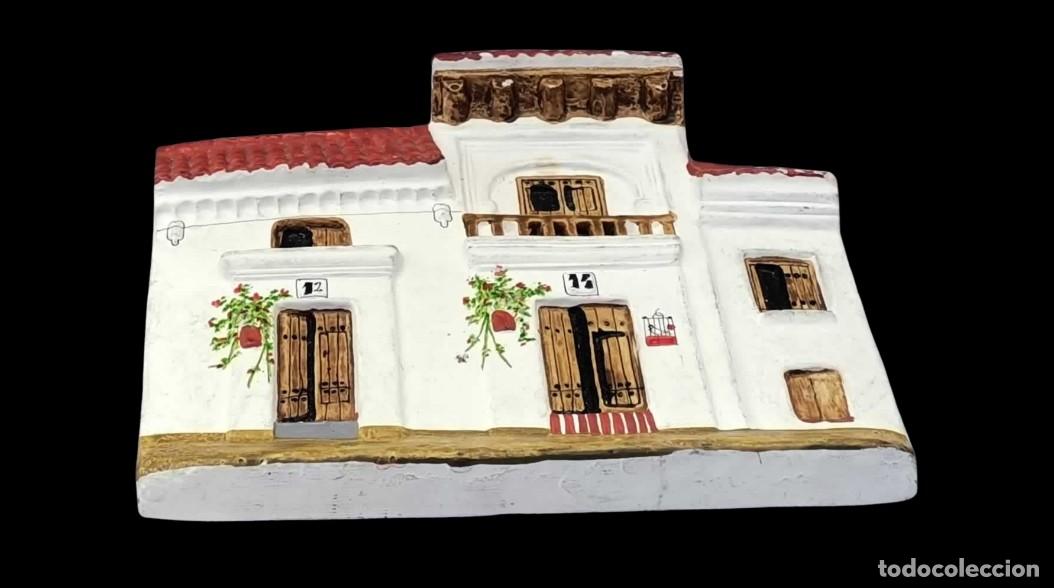 Vintage: Colgador Casa Andaluza, Yeso, Pintado a Mano, Estilo Vintage, Muy Raro