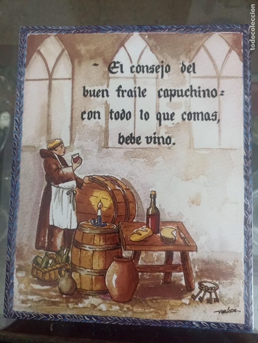 Vintage: Azulejo decorativo de fraile capuchino