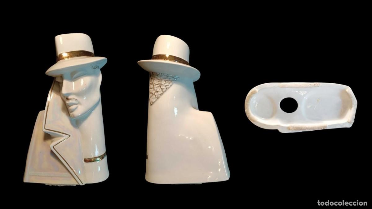 Vintage: FIGURA DE PORCELANA - BUSTO MASCULINO ART D&Eacute;CO - PIEZA MUY RARA - VINTAGE A&Ntilde;OS 50/70