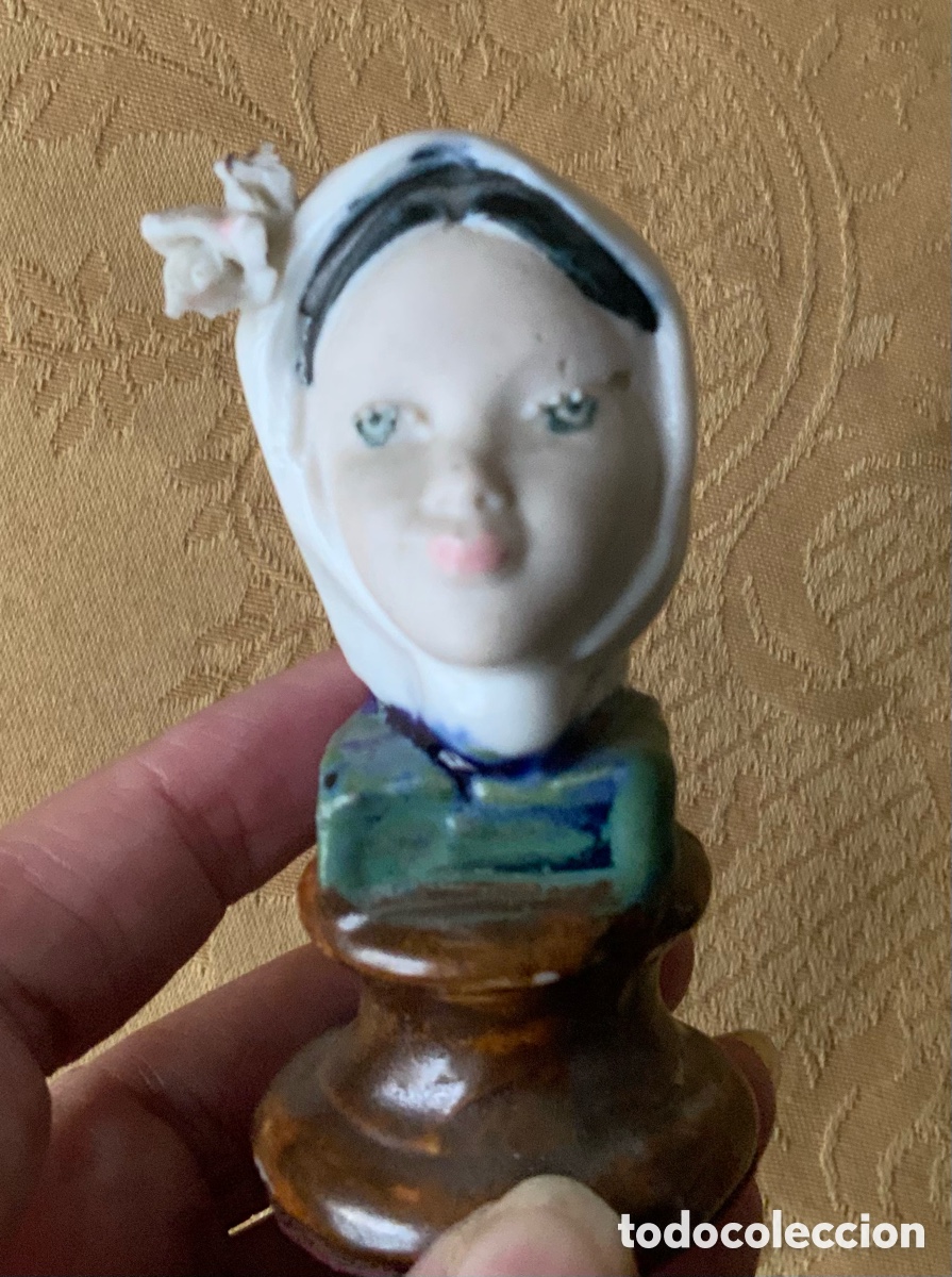Vintage: NUSTO DE PORCELANA VINTAGE NI&Ntilde;A CON PA&Ntilde;UELO, RAM&Oacute;N INGLES