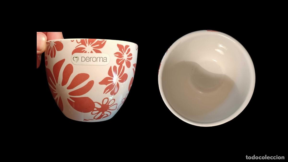 Vintage: CUENCO BOL DE CERAMICA DEROMA - DECORACION FLORAL ROJA - MADE IN ITALY - COLECCION VINTAGE A&Ntilde;OS 90/2