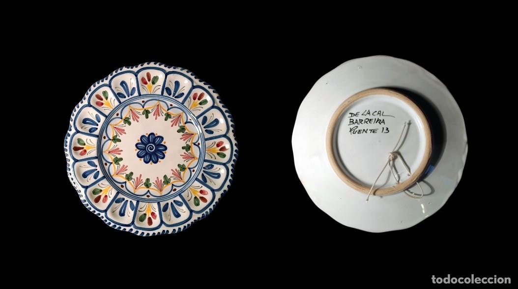 Vintage: PLATO DE CER&Aacute;MICA PINTADO A MANO - MOTIVOS FLORALES POLICROMOS - VINTAGE A&Ntilde;OS 60/70