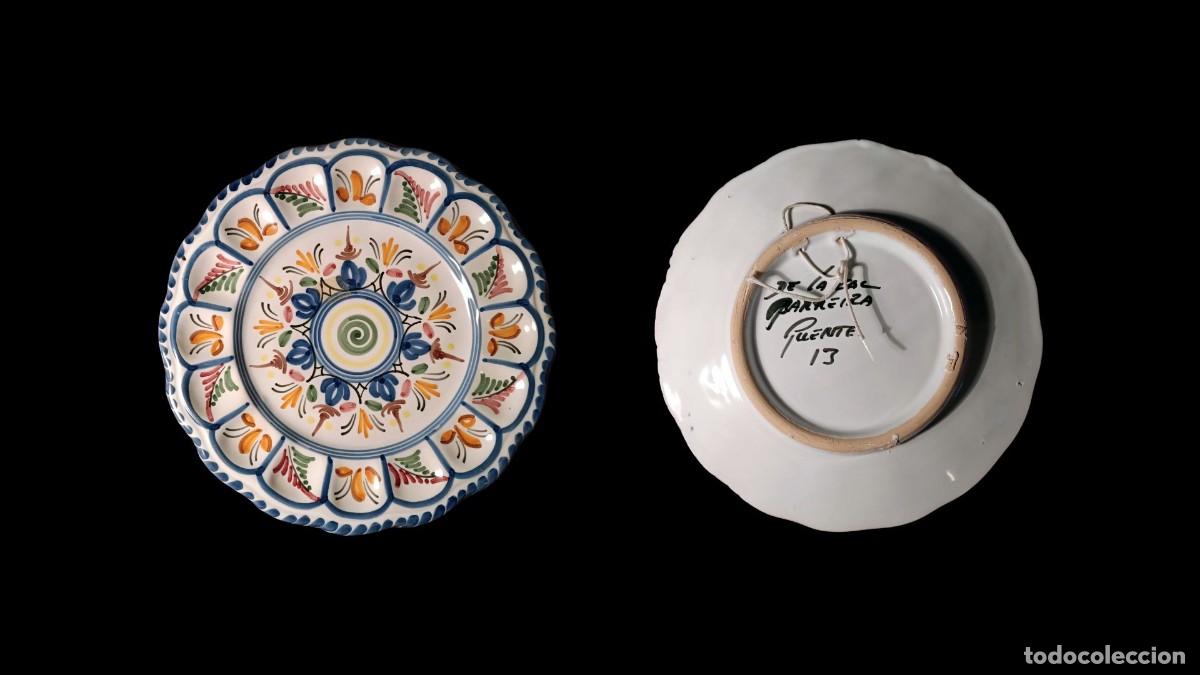 Vintage: PLATO DE CER&Aacute;MICA PINTADO A MANO - MOTIVOS FLORALES POLICROMOS - VINTAGE A&Ntilde;OS 60/70