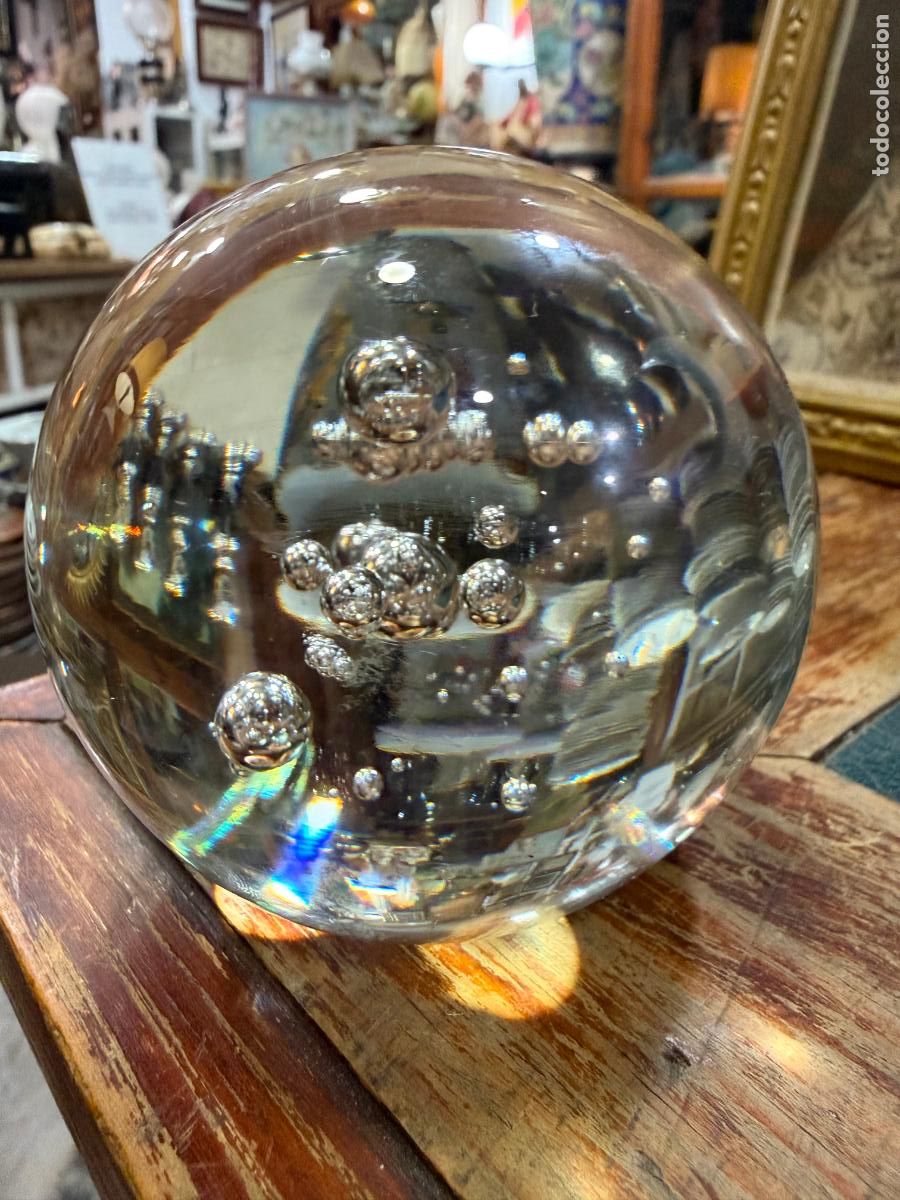 Vintage: BOLA PISA PAPELES CRISTAL DE MURANO - MEDIDA 9 CM - VINTAGE