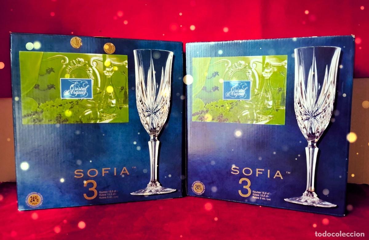 Vintage: Juego de 6 copas flauta de champagne vintage de Cristal D'Arques (France)
