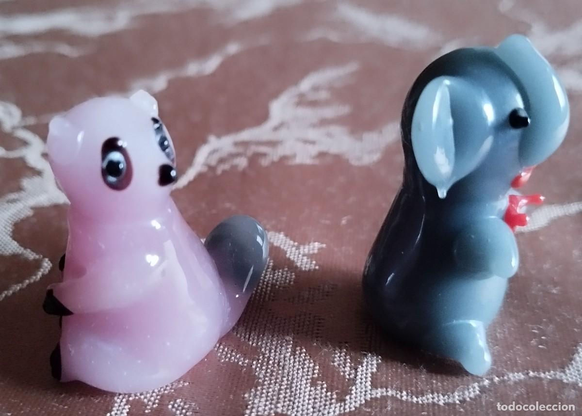 Vintage: MINIATURAS OSITO Y ELEFANTE CRISTAL DE MURANO. A&Ntilde;OS 80