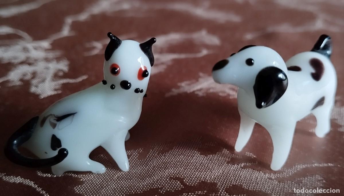 Vintage: 3 MINIATURAS DE CRISTAL DE MURANO GATO, PERRO Y TORTUGA. A&Ntilde;OS 80