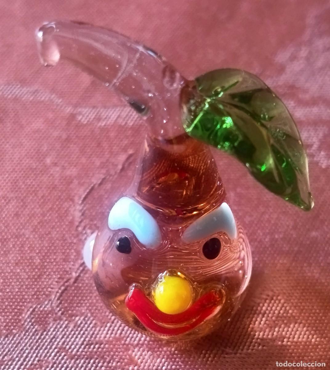 Vintage: GRACIOSA FIGURA DE PERA DE CRISTAL DE MURANO. VINTAGE. A&Ntilde;OS 70