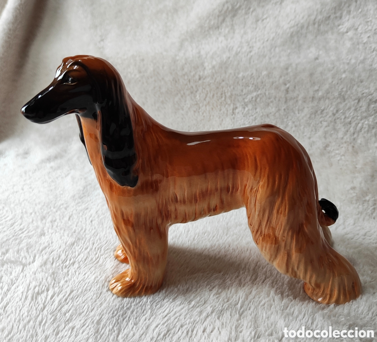 Vintage: Figura Galgo Afgano Beswick Inglaterra &rdquo;Hajubah of Davlen&rdquo; N&ordm; 2285. Dise&ntilde;ador Albert Hallam.