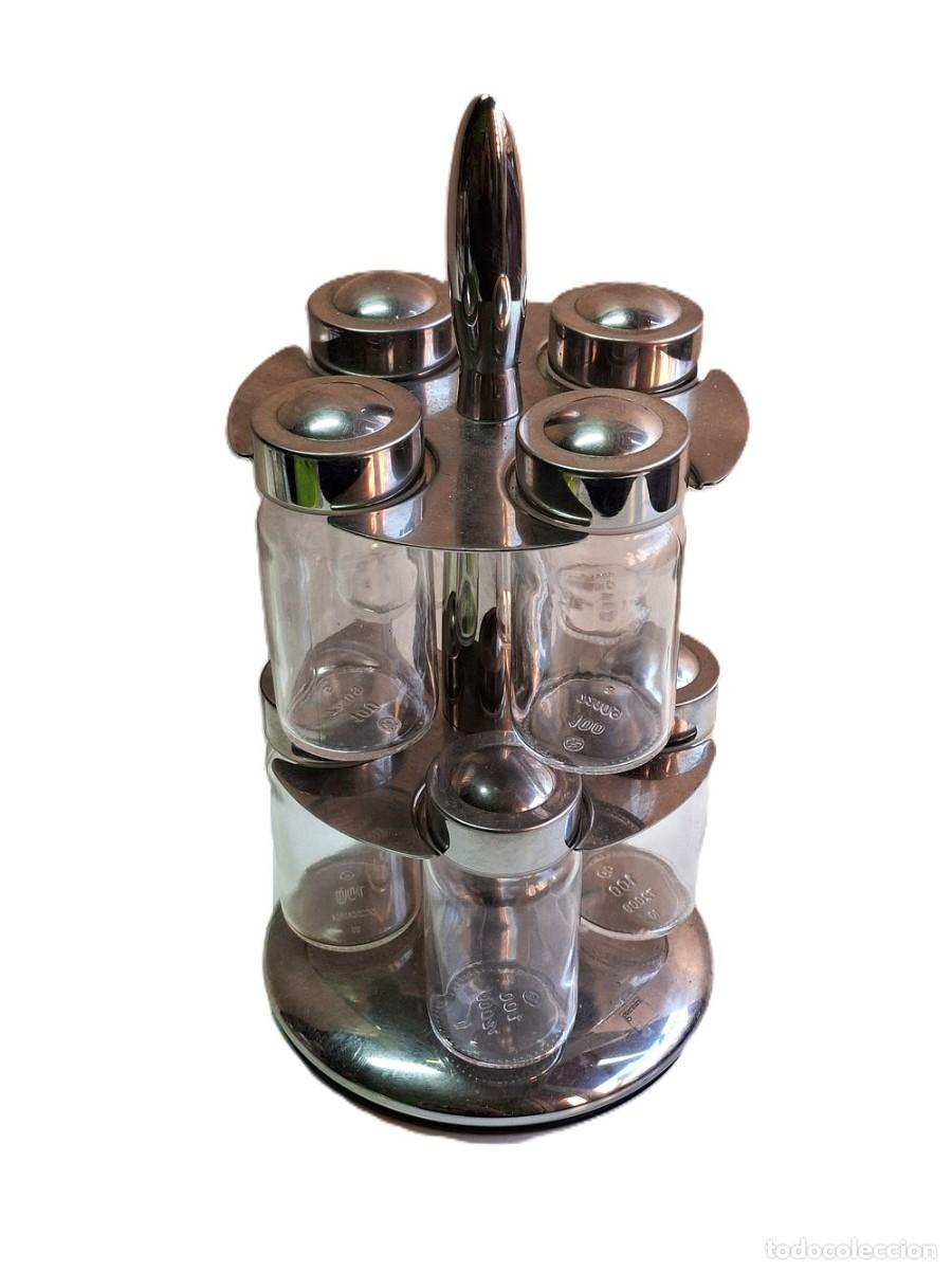 Vintage: JUEGO DE ESPECIAS DE ACERO INOXIDABLE CON CAPACIDAD DE 100 ML (1 unidad agotada)