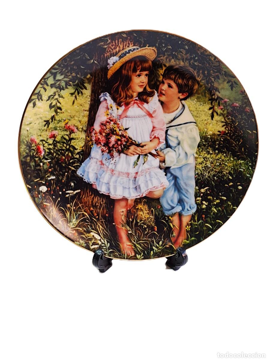 Vintage: Plato de la colecci&oacute;n Reco Little Sweethearts Sandra Kuck 1987 Ni&ntilde;os descalzos Vintage
