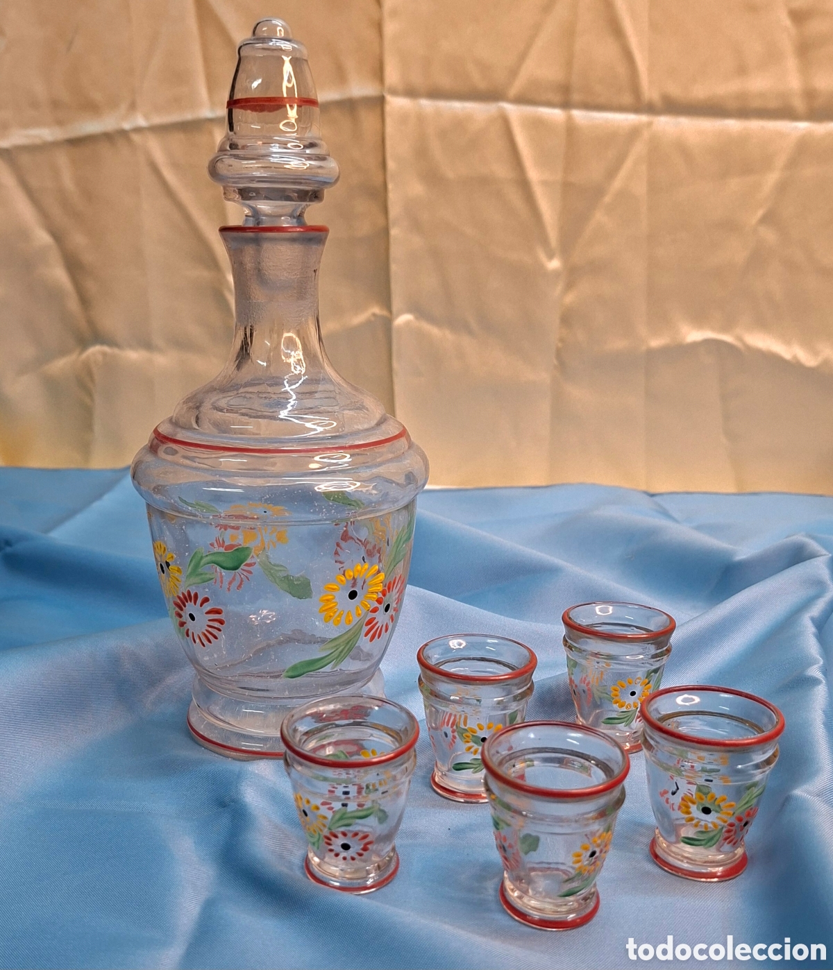 Vintage: Set vintage de licorera + 5 vasitos