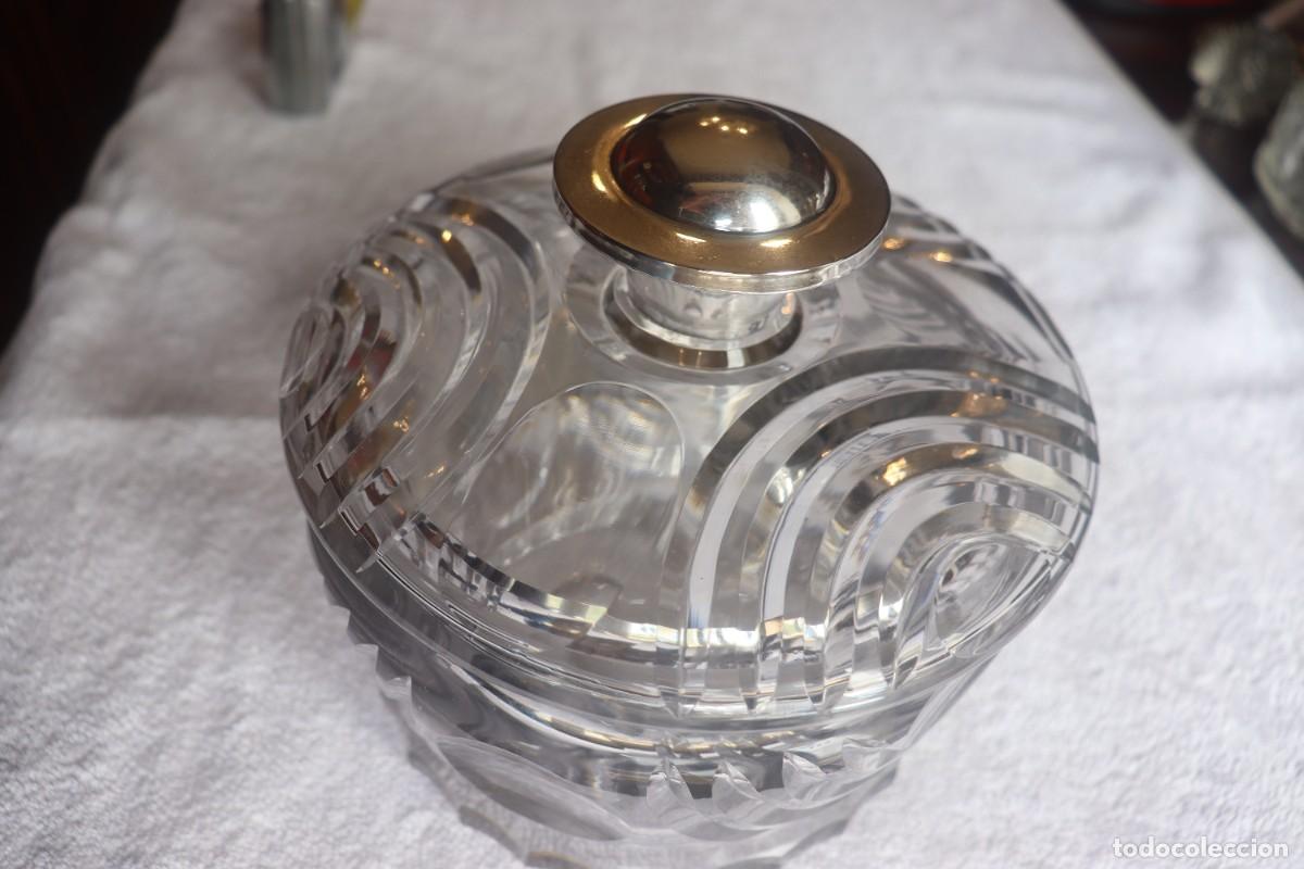 Vintage: Bombonera de cristal tallado macizo 2,85 kg con tapa y pomo met&aacute;lico