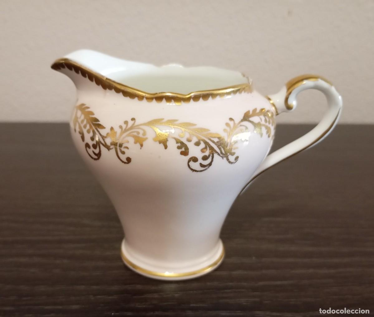 Vintage: RARA JARRA PEQUE&Ntilde;A DE LECHE DE PORCELANA DE AYNSLEY, PATR&Oacute;N GOLD DOWERY, VINTAGE DE LOS A&Ntilde;OS 80
