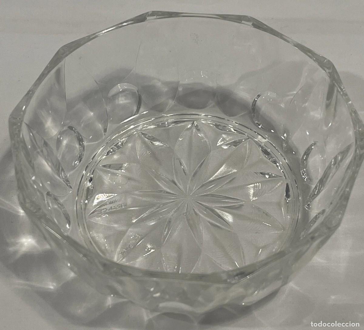 Vintage: Hermoso cuenco con huella pulgar transparente vintage Reims Francia 4,5