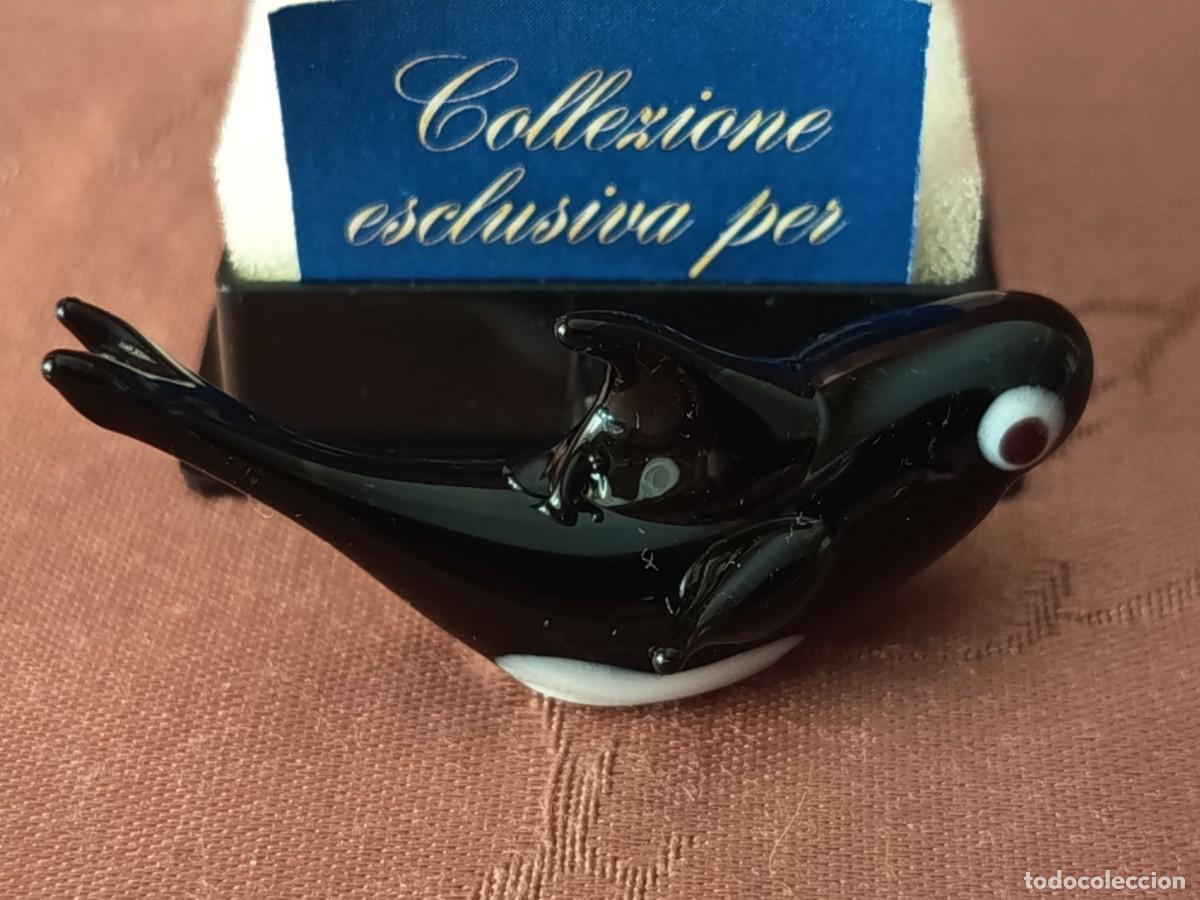Vintage: BALLENA DE COLECCI&Oacute;N FABBRI EDITORI DE CRISTAL DE MURANO. A&Ntilde;OS 80-90
