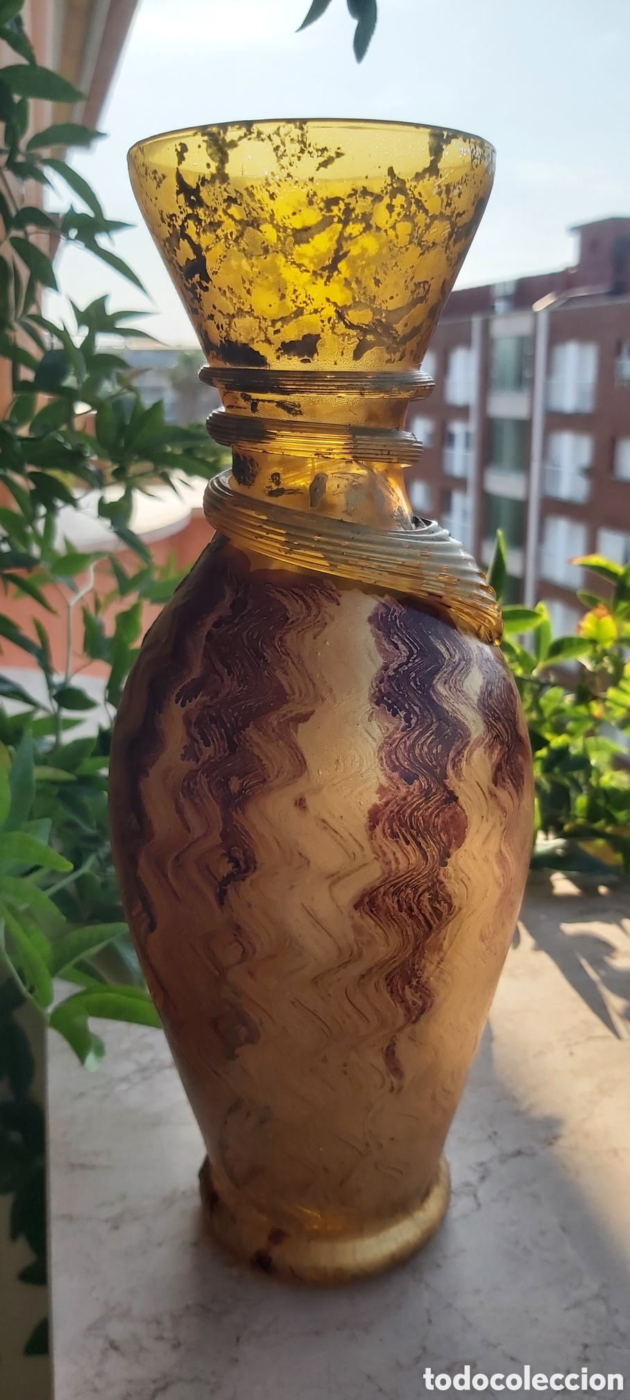 Vintage: Jarr&oacute;n 26cm Italiano Vintage de Vidrio Art&iacute;stico &rdquo;Damiani&rdquo;
