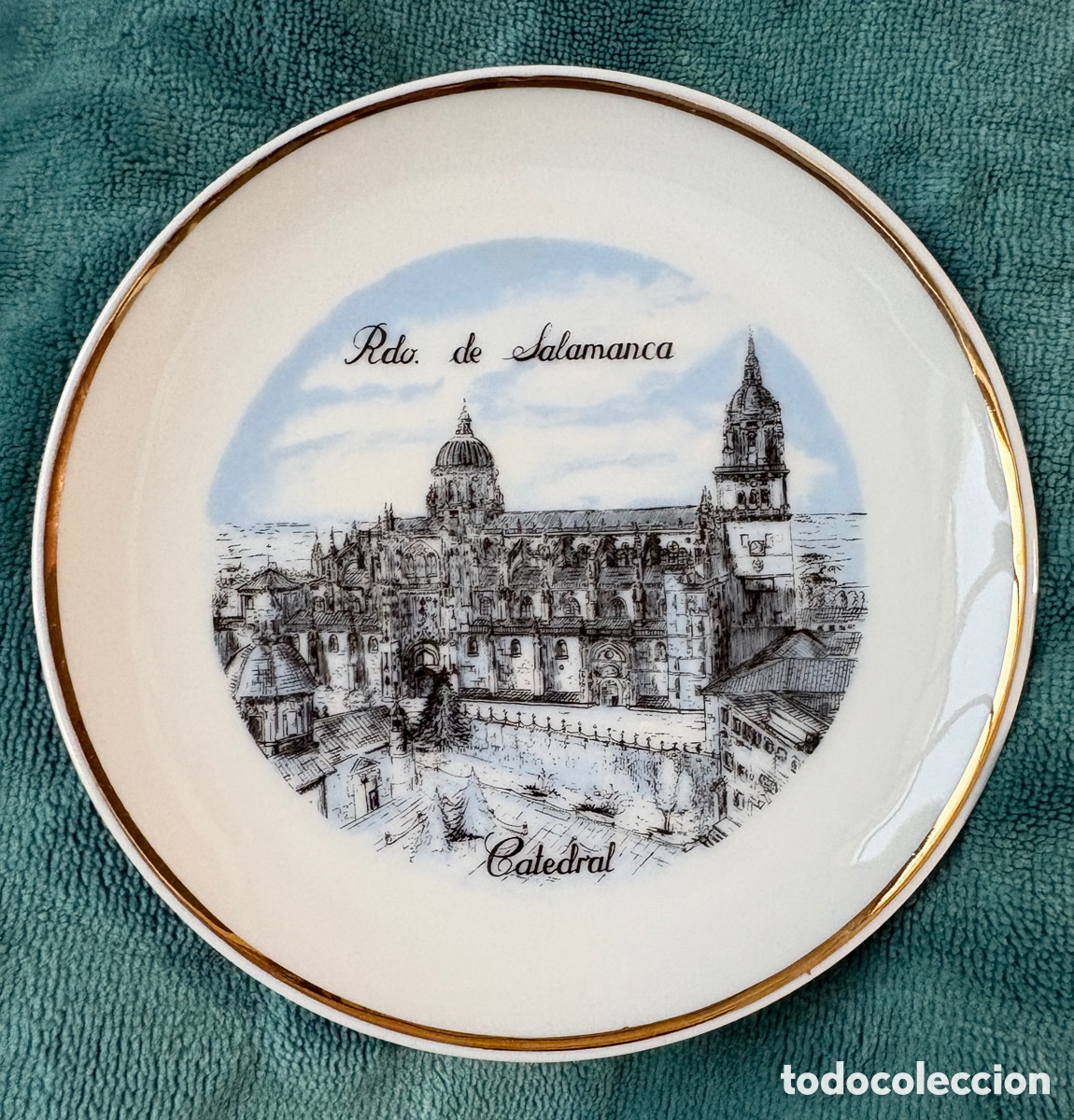 Vintage: (L825) Plato decorativo porcelana souvenir Salamanca &middot; Catedral &middot; 19 cm