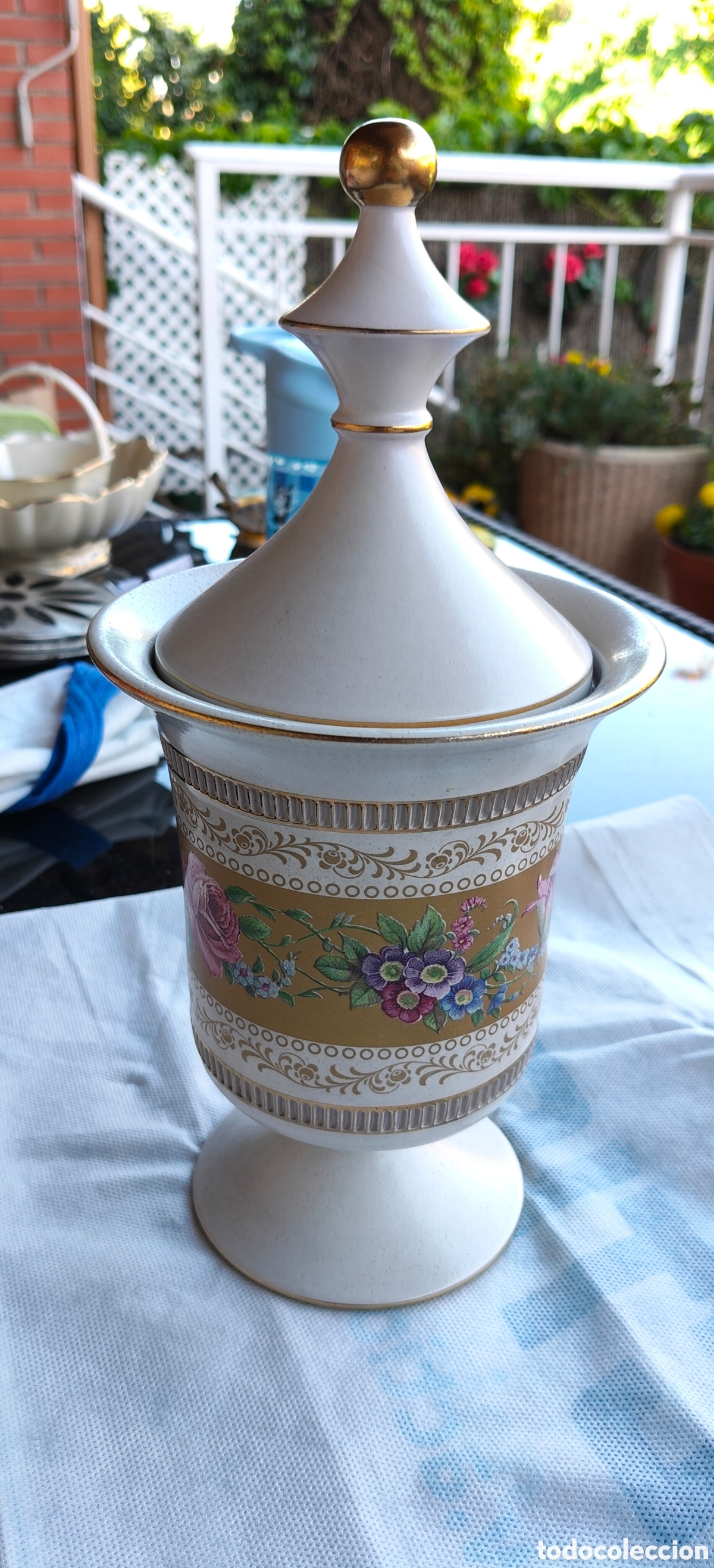 Vintage: Jarr&oacute;n con tapa, Ceramiche Fiorentine, Italia, 28 cm