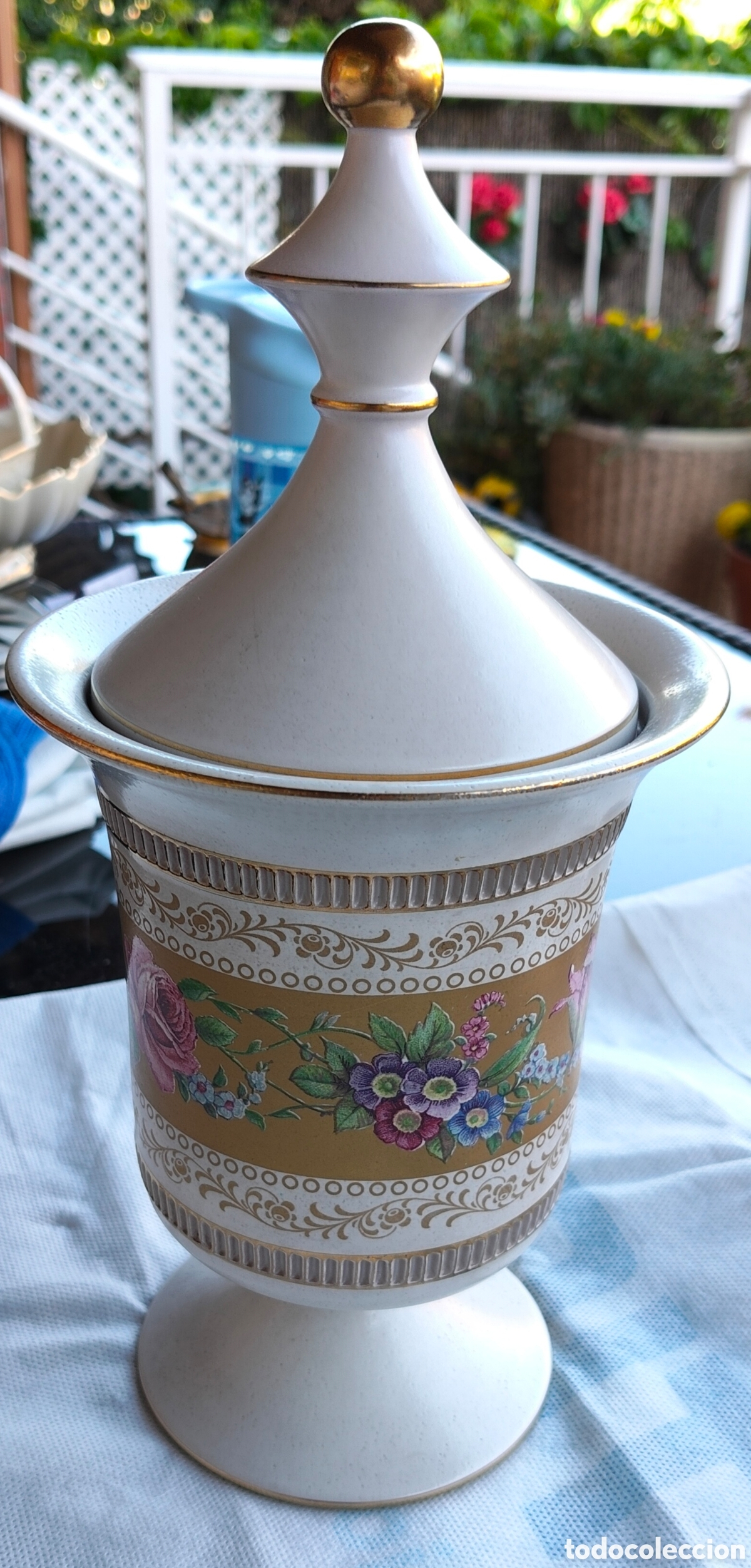 Vintage: Jarr&oacute;n con tapa, Ceramiche Fiorentine, Italia, 28 cm