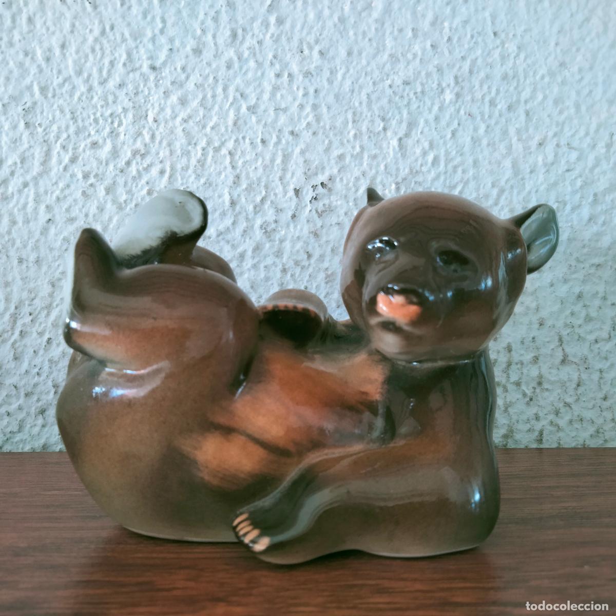 Vintage: Figura de Oso de Porcelana Lomonosov URSS.