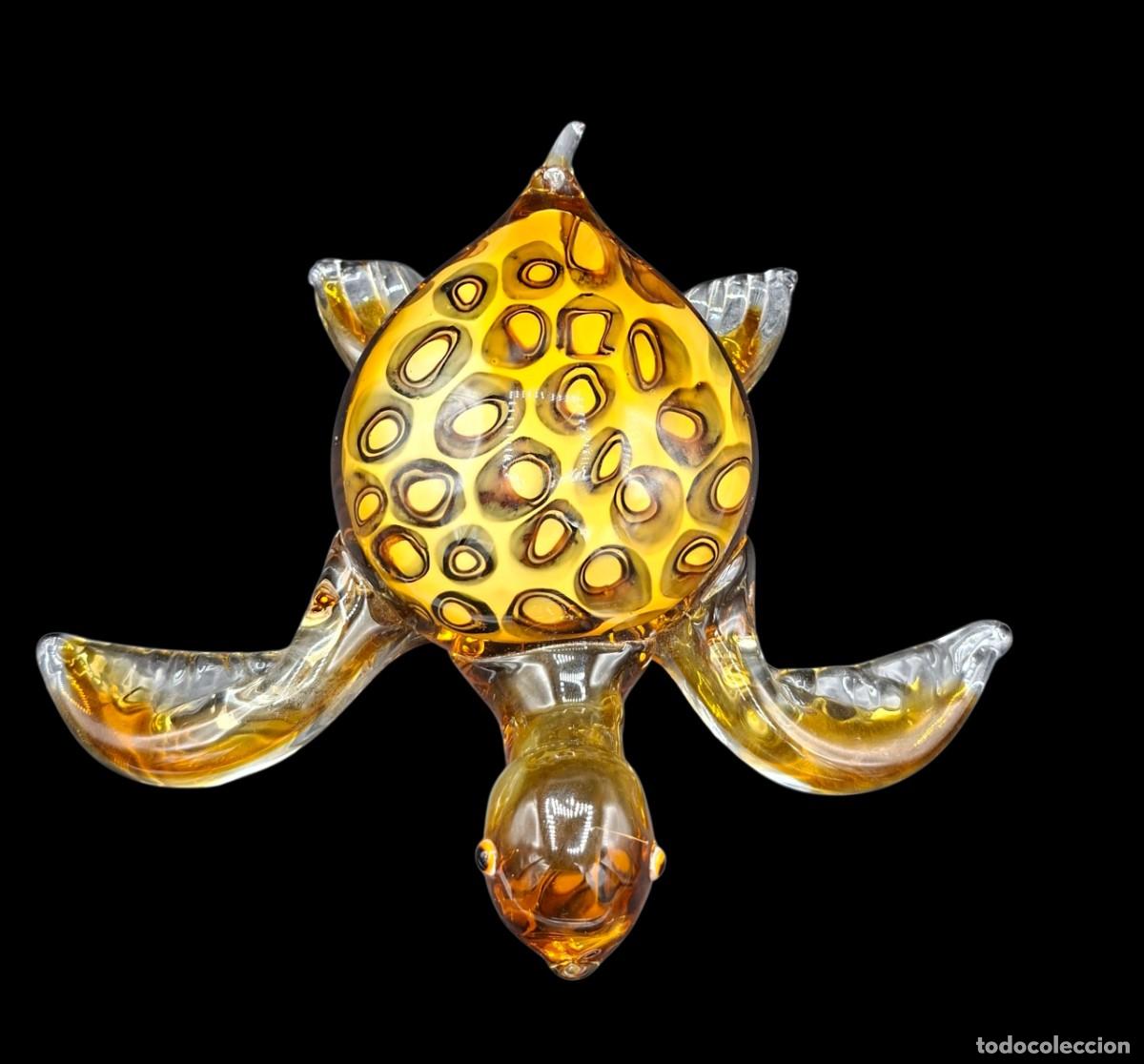 Vintage: GRAN FIGURA MUY DECORATIVA DE TORTUGA EN CRISTAL DE MURANO FIRMADO