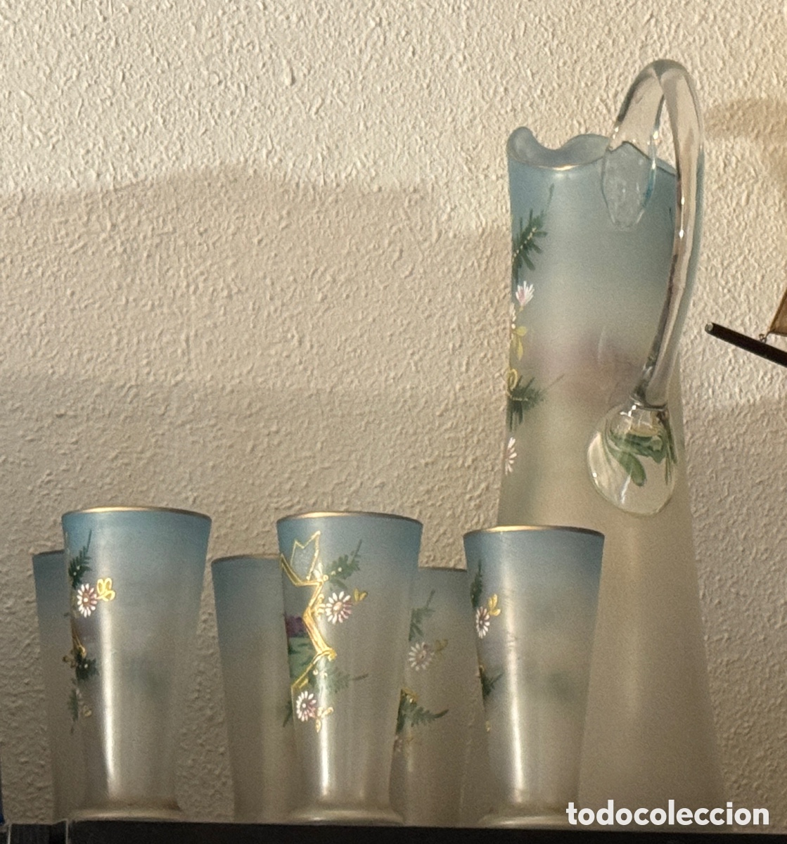 Vintage: Conjunto de barra y seis vasos modernistas