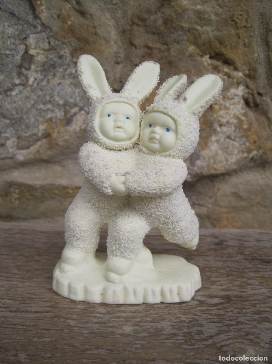 Vintage: FIGURA DE PORCELANA - SNOWBUNNIES - A&Ntilde;OS 90